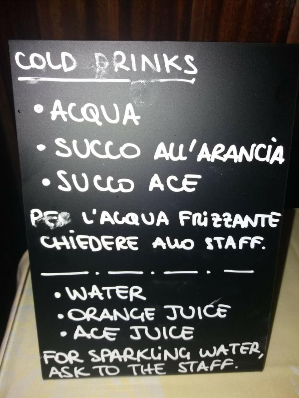 Columbus Urban Resort Florence Luaran gambar Menu in Italian and English